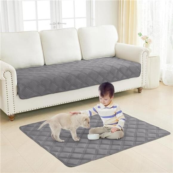 Waterproof Dog Bed Cover Blanket 52x82 Soft Reversible Pet Blanket Gray Comfy NW - Picture 7 of 7